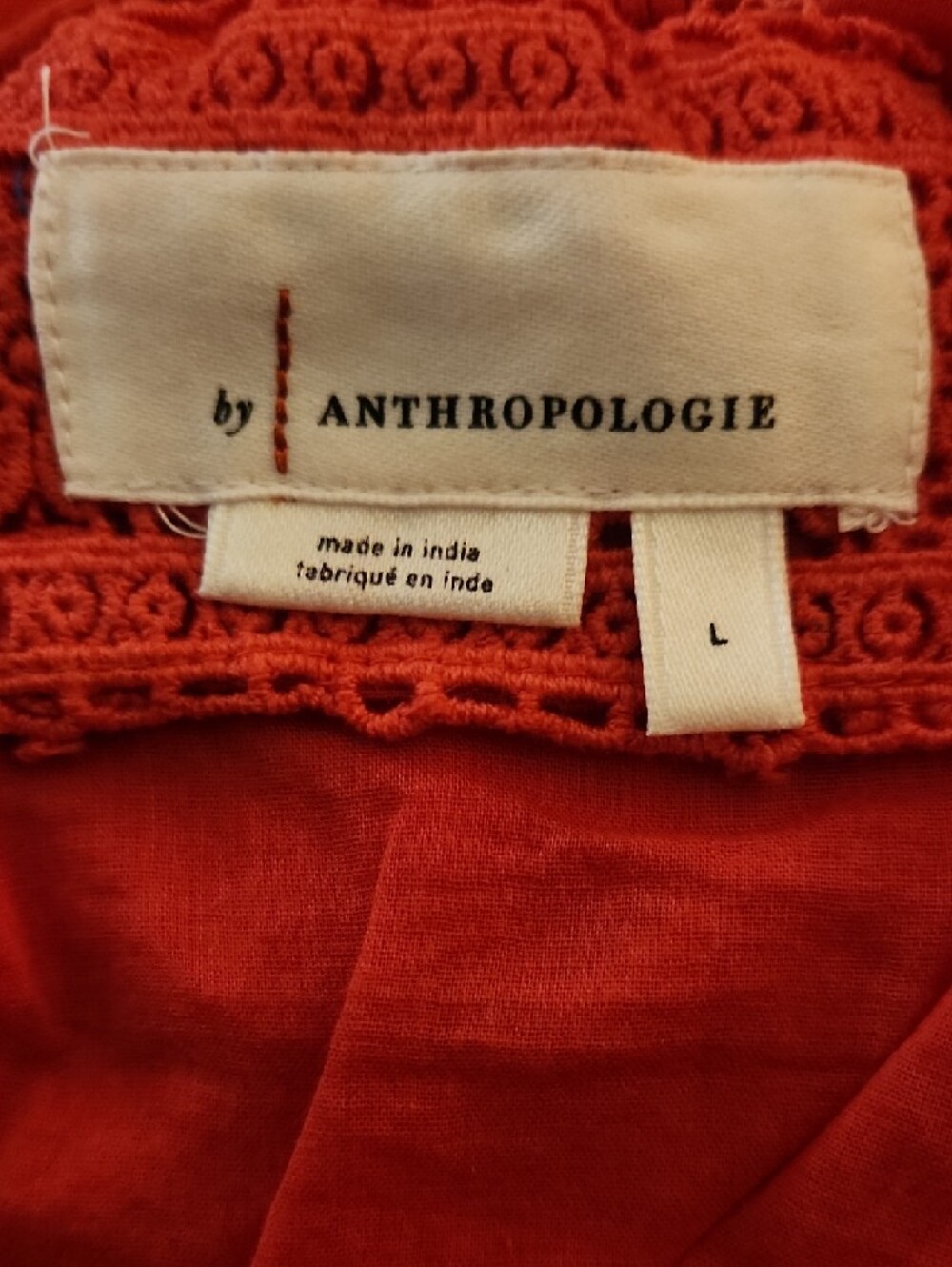 Anthropologie Red Tiered Ruffle Midi Dress with Gold Accents Size Large - Picture 8 of 12